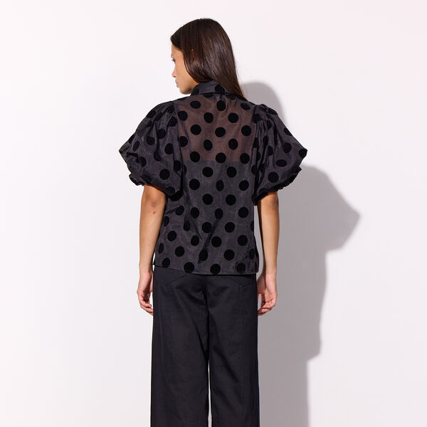 Bobby Shirt, black w/dots Bobby Shirt, black w/dots, HUNKØN