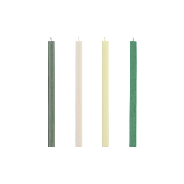 Square stearinlys, greens/whites, HAY