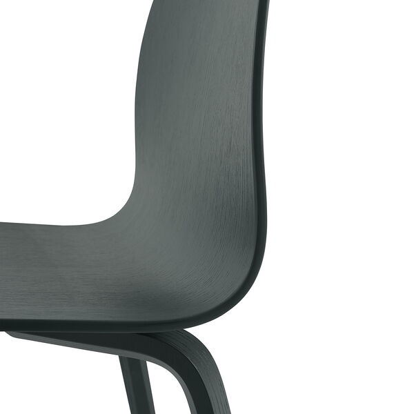 Visu Chair with Wood Base, dark green, Muuto