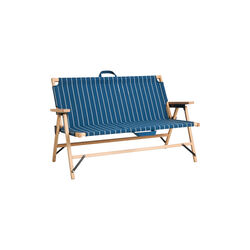 Outdoor Market Folding Sofa, blue with beige stripe, HAY