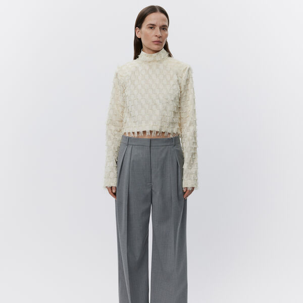 Lynette - Abstract Fringes Top, vanilla ice, DAY Birger ét Mikkelsen
