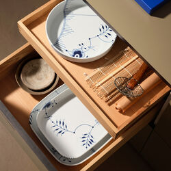 Bl&aring; Mega Riflet ildfast fat 30x30 cm, Royal Copenhagen