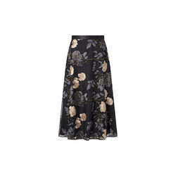 Raven Skirt Floral Embroidery, grey floral, Ida Sj&ouml;stedt