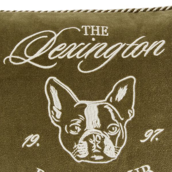 Boston Club Velvet Pillow | Olive/Lt Beige | Pynteputer, Lexington