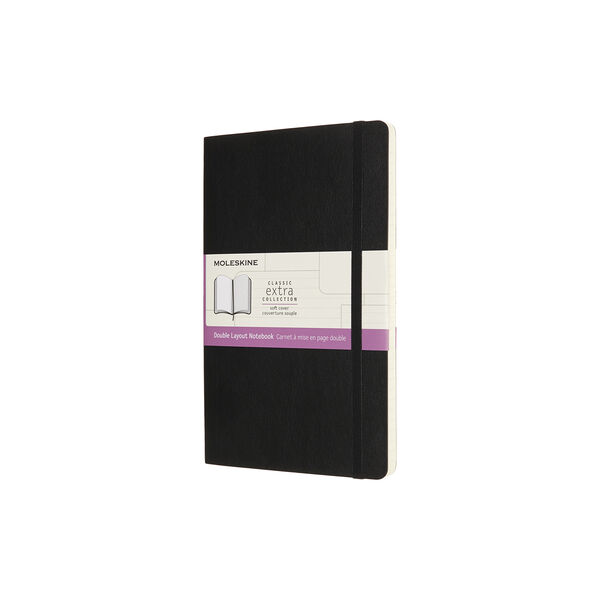 Classic Double Notebook linjert/blank, sort, Moleskine