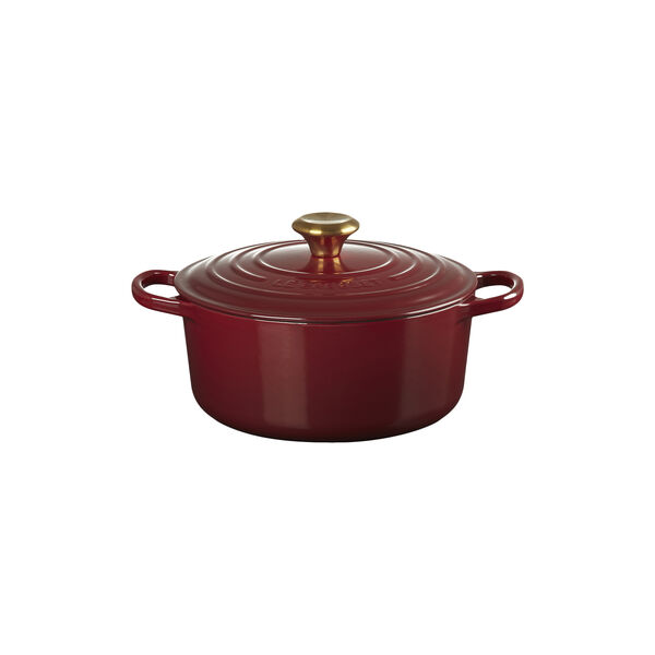 Signature st&oslash;pejern rund gryte &Oslash; 24 cm, garnet, Le Creuset
