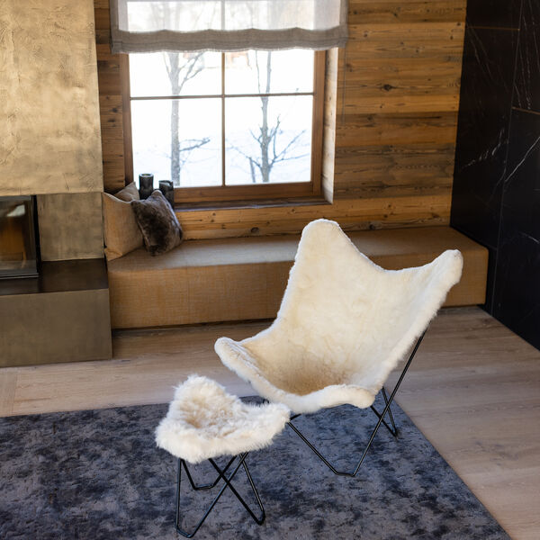 MARIPOSA Butterfly Ottoman, pearl white MARIPOSA Butterfly Ottoman, pearl white, WEICH Couture Alpaca