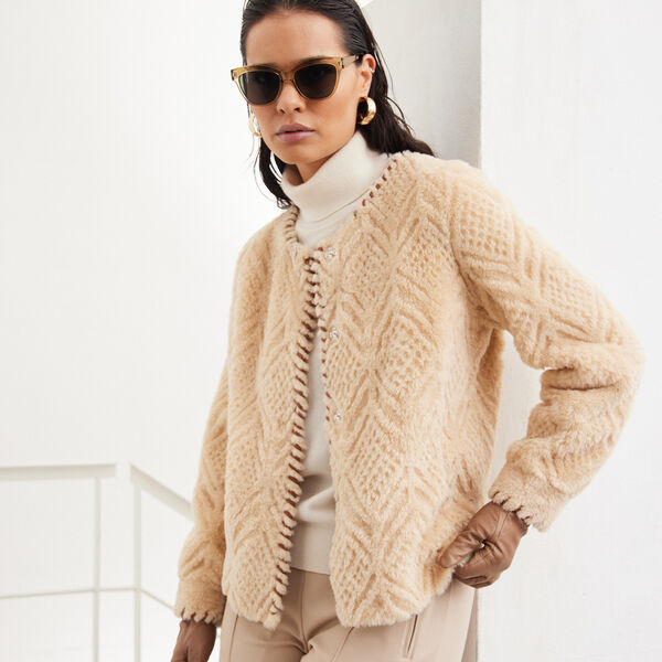 Fancy Fur jakke, kamel, Micha