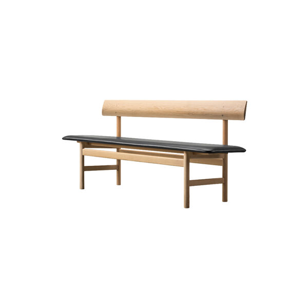 3171 The Mogensen Bench benk, s&aring;pebehandlet eik/omni black 301, Fredericia Furniture