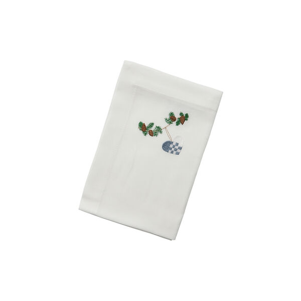 Juleserviett med julehjerte, hvit, Langkilde & Søn