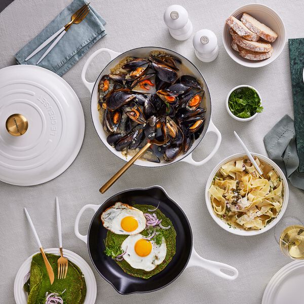 Signature st&oslash;pejern stekepanne &Oslash; 23 cm, white, Le Creuset