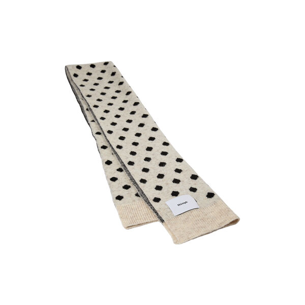 NUOLLIE KNITTED SCARF, sesame melange, NÜMPH