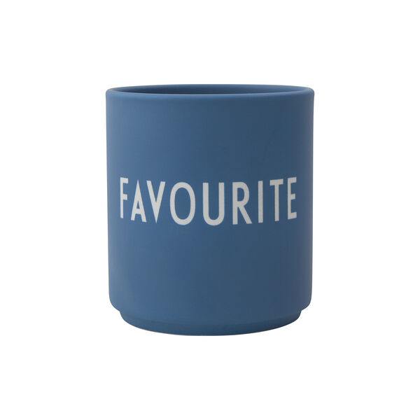 FAVOURITE favorittkopp, m&oslash;rkebl&aring;, Design Letters