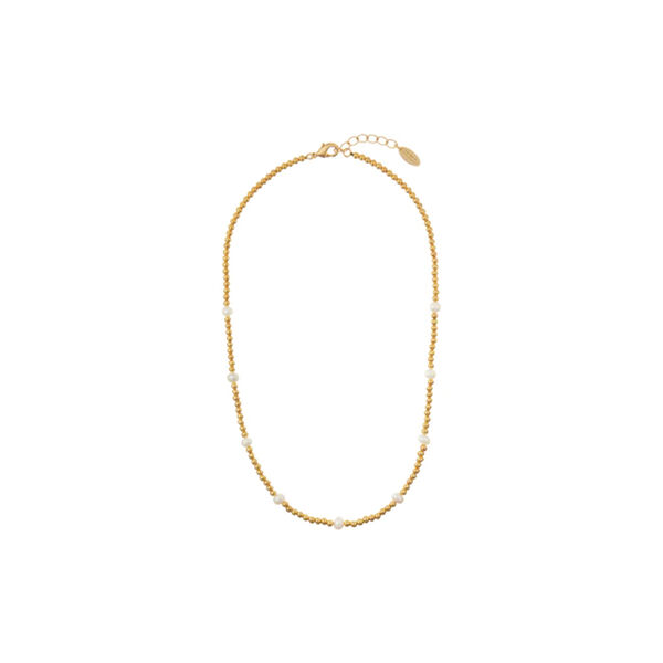 Beaded Metal & Pearl halskjede, Orelia