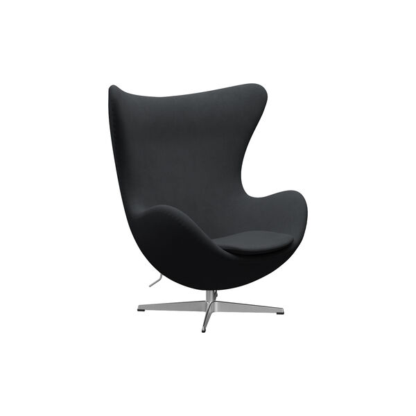 Egg&trade; 3316 loungestol, Christianshavn 1174 dark grey/satin brushed aluminium, Fritz Hansen