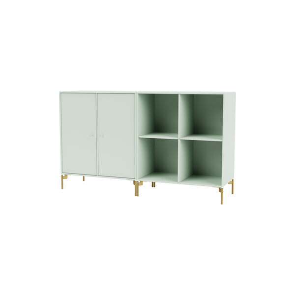 PAIR Classic bred skjenk med ben i messing, 161 mist PAIR Classic bred skjenk med ben i messing, 161 mist, Montana Furniture