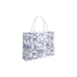 Canvas Tote Medium, country blue savannah pattern, DARK department