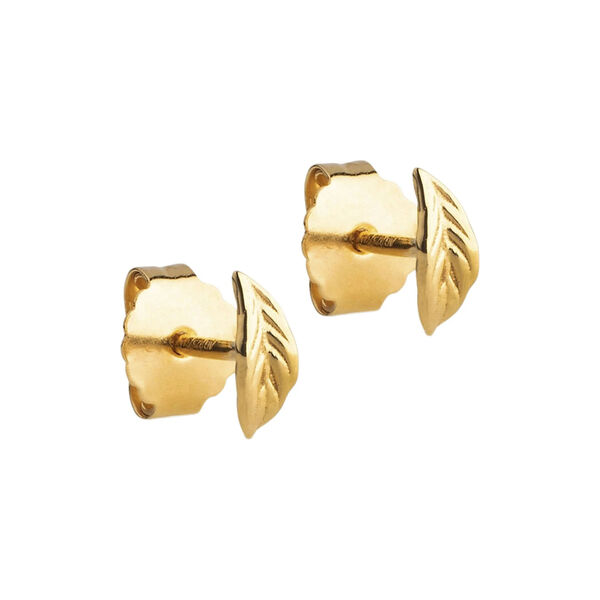 Organic&nbsp;Leaf Studs, forgylt, ENAMEL Copenhagen
