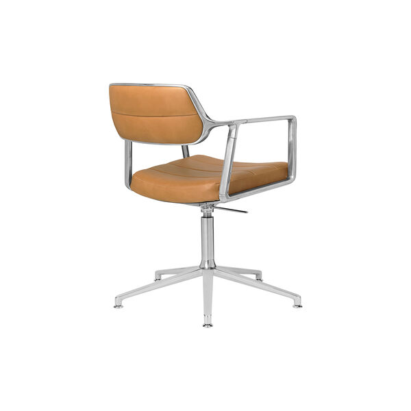 VIPP453 Swivel+ Chair with Gliders, camel/polished aluminium VIPP453 Swivel+ Chair with Gliders, camel/polished aluminium, Vipp