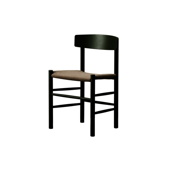 J39 Mogensen stol med polstret sete, khaki green/natural canvas, Fredericia Furniture