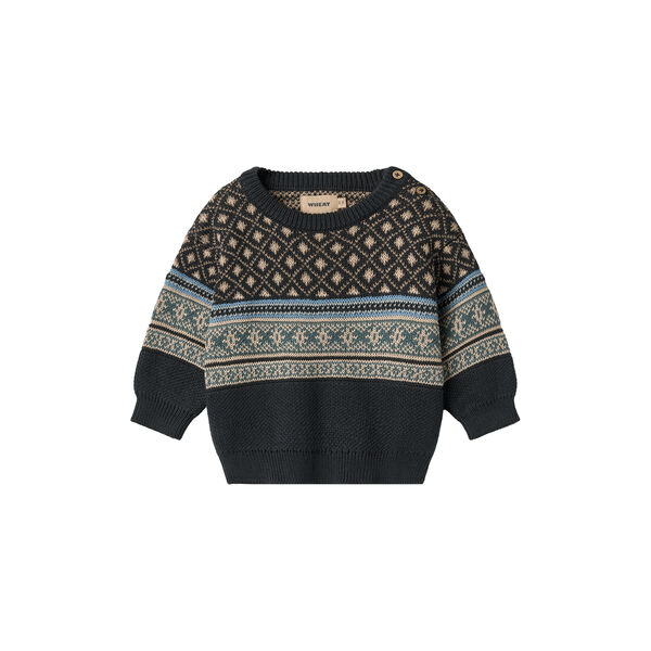 Jaquard Pullover Julius, 1432 navy Jaquard Pullover Julius, 1432 navy, Wheat