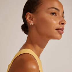 EBNA mini krystall huggie hoops, sølvbelagt, Pilgrim