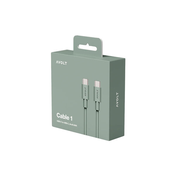 Cabel 1 USB-C to USB-C, oak green Cabel 1 USB-C to USB-C, oak green, Avolt