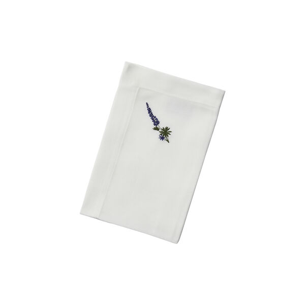 FLORA serviett med lupin 50x50 cm, hvit, Langkilde & S&oslash;n