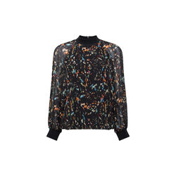 KYLIE CLAUDETTE TOP, black multi, French Connection