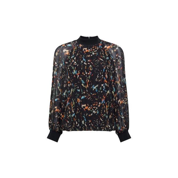 KYLIE CLAUDETTE TOP, black multi, French Connection