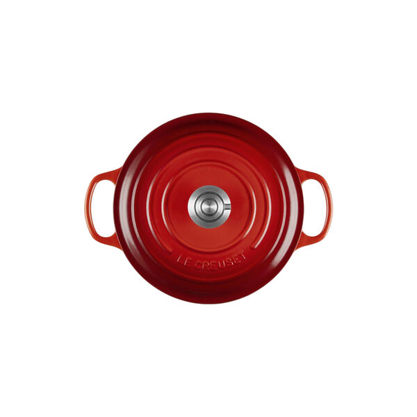 Signature st&oslash;pejern rund gryte | 24 cm | Cerise, Le Creuset