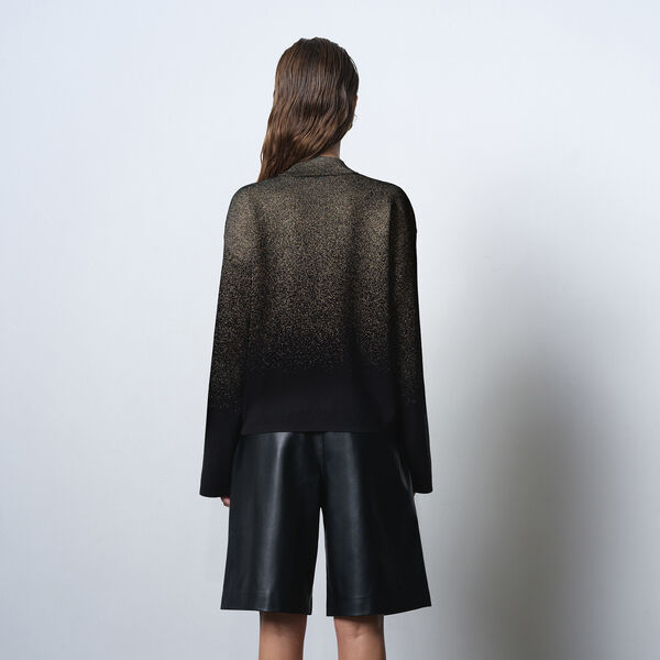 KADY GLITTER OMBRE JUMPER, black gold, French Connection
