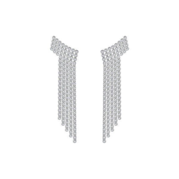Sofie Grand Drop Earrings, silver, Nila Noor