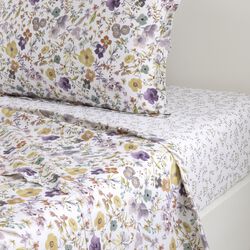 Fleurs flatt laken, Yves Delorme