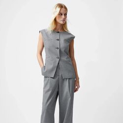 HOLDEN HOUNDSTOOTH WAISTCOAT,  black/ecru, French Connection