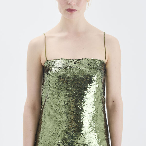 2ND Leticias - Sequins kjole, avokado, 2NDDAY