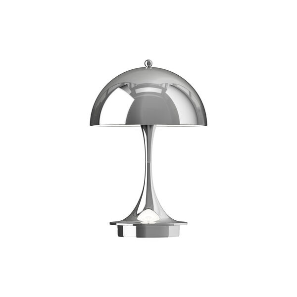 Panthella 160 Portable Table Lamp, high lustre chrome plated, Louis Poulsen