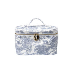 Velvet Vanity Bag Large, country blue savannah pattern, DARK department
