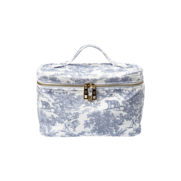 Velvet Vanity Bag Large, country blue savannah pattern, DARK department