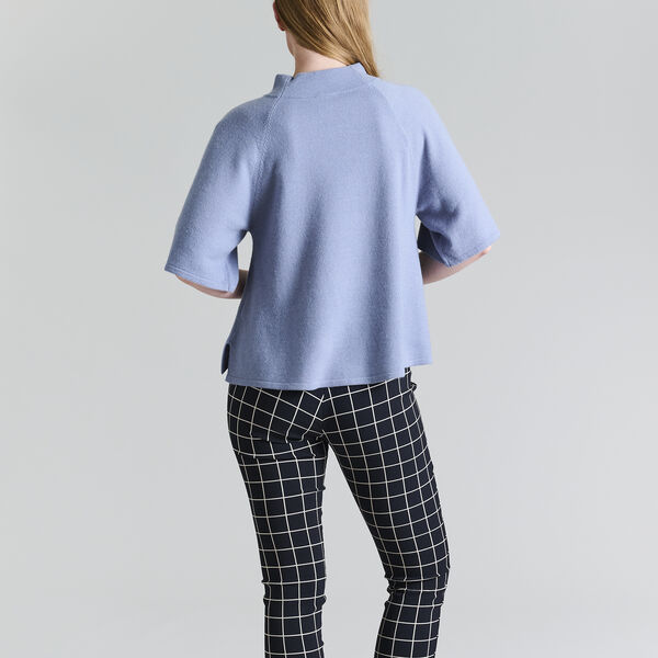 Cloud cashmere High-necked Blouse, steel blue, BITTE KAI RAND