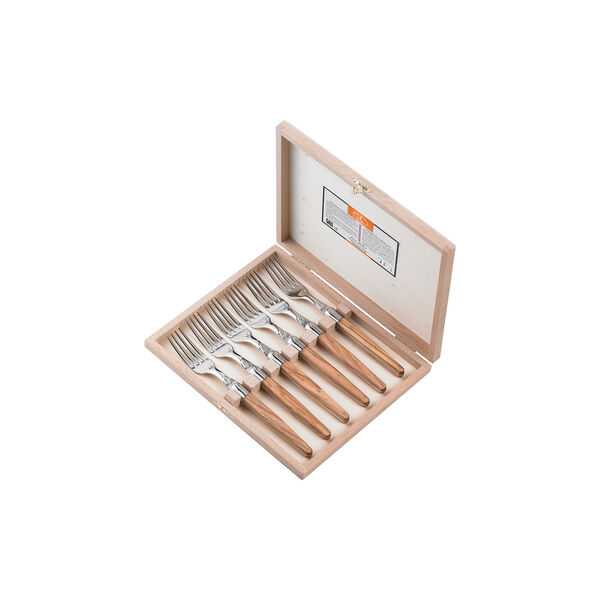 Jean Dubost 6 Gafler i oliventre 2 mm 6 stk. Laguiole, Jean Dubost