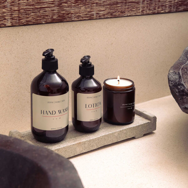 Duftlys, red, Stone Soap Spa