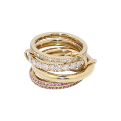 Crystal Stack Ring, pink/champagne mix, DARK department