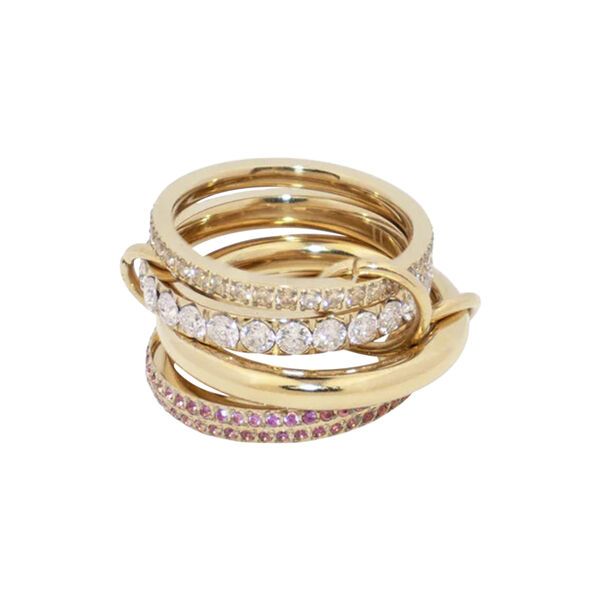 Crystal Stack Ring, pink/champagne mix, DARK department