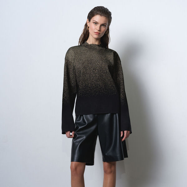KADY GLITTER OMBRE JUMPER, black gold, French Connection