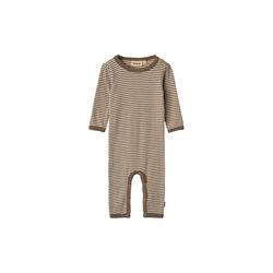 Wool Jumpsuit L/S Haven, 9578 wood stripe, Wheat