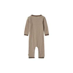 Wool Jumpsuit L/S Haven, 9578 wood stripe, Wheat
