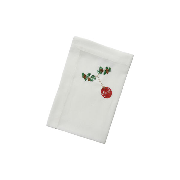 Juleserviett med julehjerte, hvit, Langkilde & Søn