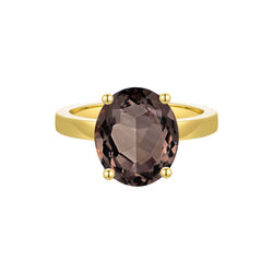 Selene Prong Ring, gold/smokey quartz, Nila Noor