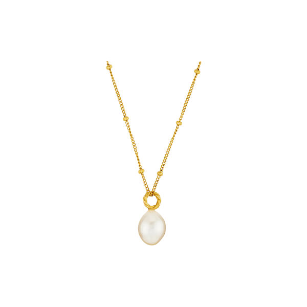 LUXE Pearl Drop Halskjede, 18k gold, Orelia